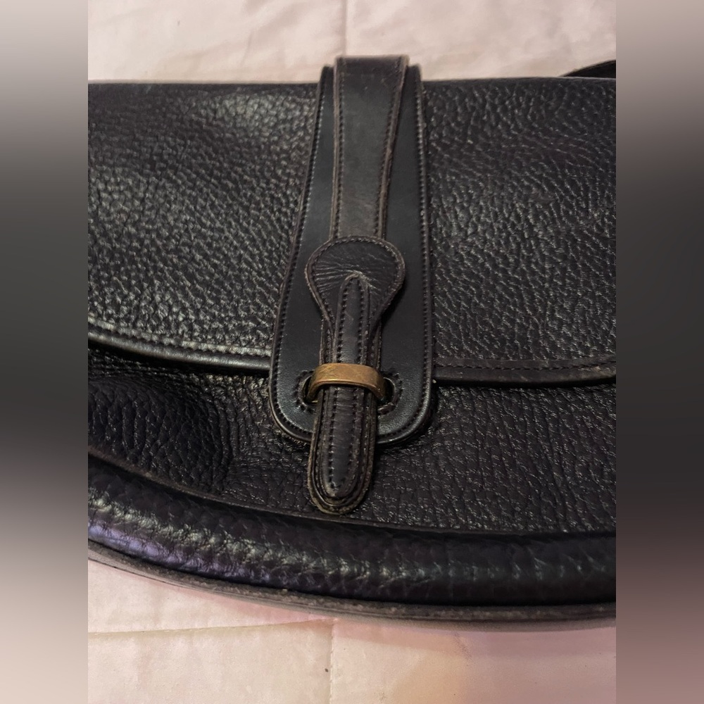 DOONEY & BOURKE Vintage Gianni Valanti Black Pebble Leather Crossbody/Saddle Bag - Picture 6 of 11